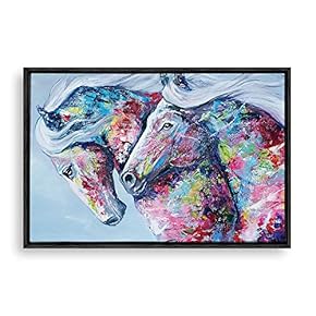 Framed Canvas Home Artwork Decoration Animal Portrait Canvas Wall Art for Living Room, Bedroom - 16x24 inches