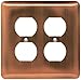 Franklin Brass 64069 Stamped Steel Round Double Duplex Outlet Wall Plate/Switch Plate/Cover, Antique Copper