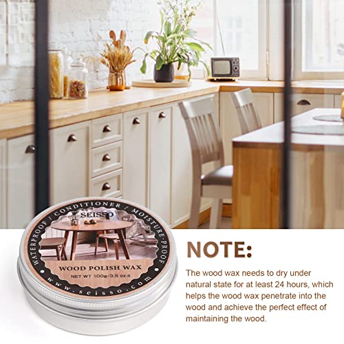 SEISSO Wood Polish Wax, Paste Wax for Wood Finish, Wood Wax Polish