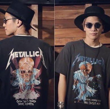 Amazon 半袖 Tシャツ メタリカ ワンオクtaka 三代目 ジャスティン Xl 黒 メンズ レディース アイドル 芸能人グッズ 通販