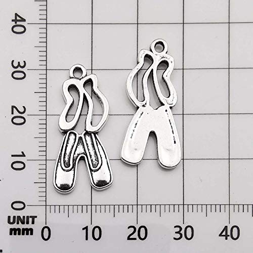 Youdiyla 60 Ballet Charms Collection, Bulk Ballet Dancer Girl Shoe Ballerina Tutu I Love Ballet Charms Metal Pendant Craft Supplies Findings for Necklace and Bracelet Jewelry Making (HM290) - Thumbnail 4