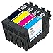 OCProducts Remanufactured Ink Cartridge Replacement 4 Pack for Epson 702 for Workforce Pro WF-3720 WF-3730 WF-3733 (Pre-firmware Update)