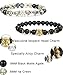 LOLIAS 4 Pcs Lava Rock Bead Bracelet for Men Leopard Lion Bracelet Set Adjustable 8MM Beads,IL