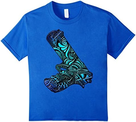 Kids Blue Teal Beveled Hand Drawn Zen Pistol 9mm Gun Artwork 8 Royal Blue