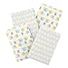 Cuddletime 4 Piece Globetrotter Flannel Receiving Blankets, Gray