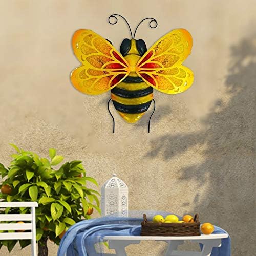 Steel Bee Decor – Bumble Bee Decorations Wall Ornaments Wall & Residence Decor Artwork Decorations (6.3×5.7in)