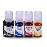 INKUTEN Set of 4 Refill Eco tank Ink Kit 140ml BLK 70ml CMY for T502 and Expression Ecotank ET-2700, ET-2750, ET-3700, ET-3750, ET-4750 Printers