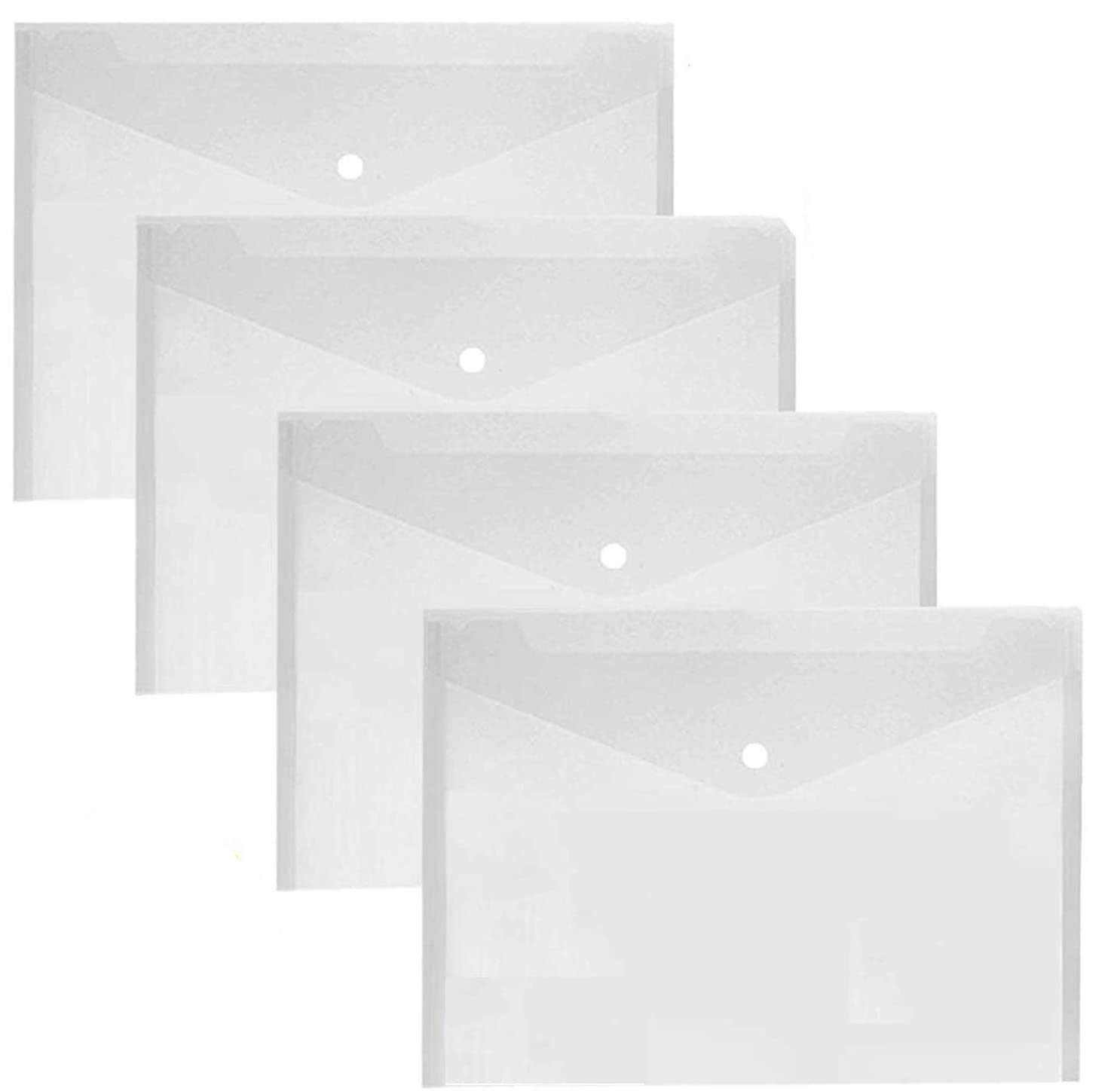 LATERN A4 Clear Plastic Wallets, 30Pcs File Folders Plastic Popper File Wallet Document Folder for School Office Homework File Storage Paper Organization