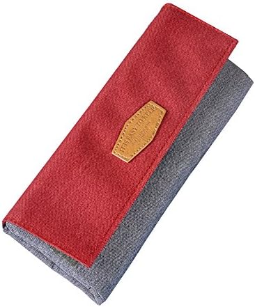 ANTIMAX Canvas Pen Case Pencil Holder Multilayer Stylish Soft Bag Pouch Stationery Foldable Thin Penbag Gift for Students