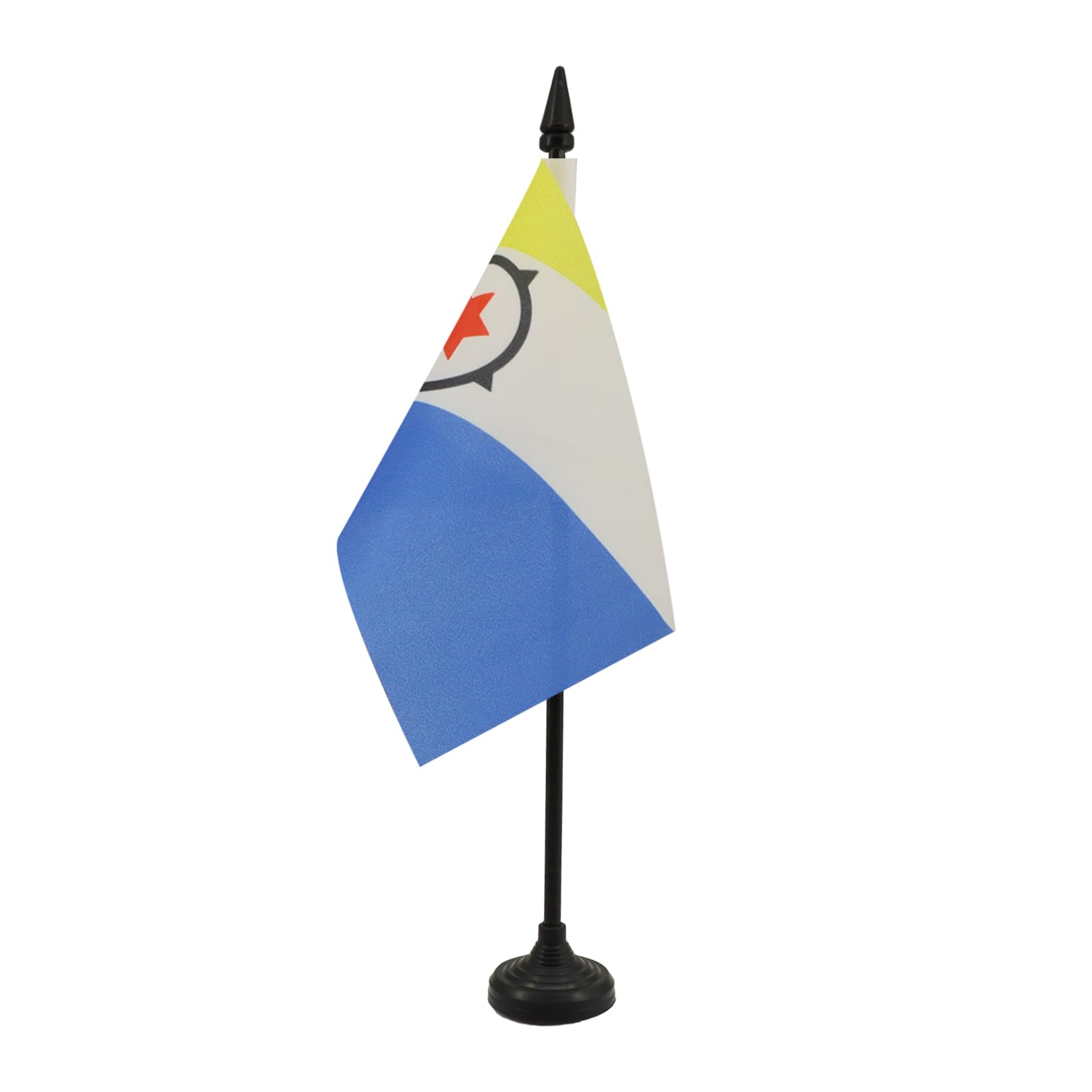 AZ FLAG - Bonaire Table Flag 4'' x 6'' - Bonaire Office Mini Banner 100% Polyester 15 x 10 cm - Mini Desk Flag with 10'' Pole and Black Plastic Base โ image 1
