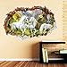 FUNUP Wall Stickers Unicorn Fantasy 3D Broken Wall Decals Home Decoration DIY Removable Art Vinyl Mural