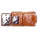 AINIMOER Women's Small Compact Billfold Leather Tri-Fold Wallet with Zipper Pocket