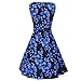 Costyleen Women's 1950s Vintage Floral Boat Neck Sleeveless Party Cocktail Casual Swing Dress with Belt