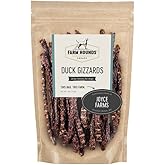 Farm Hounds - Duck Gizzards - Premium Natural Jerky for Dogs - 100% Humanely Raised Duck - Break-to-Size - Great for Training & Treats - No Added Fillers - Made in USA - 4oz - 1 Pack