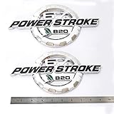 2x OEM 2011-2016 6.7L Powerstroke Turbo Diesel Door Emblem 3D logo Power stroke Badge Replacement for F250 F350 Chrome Black