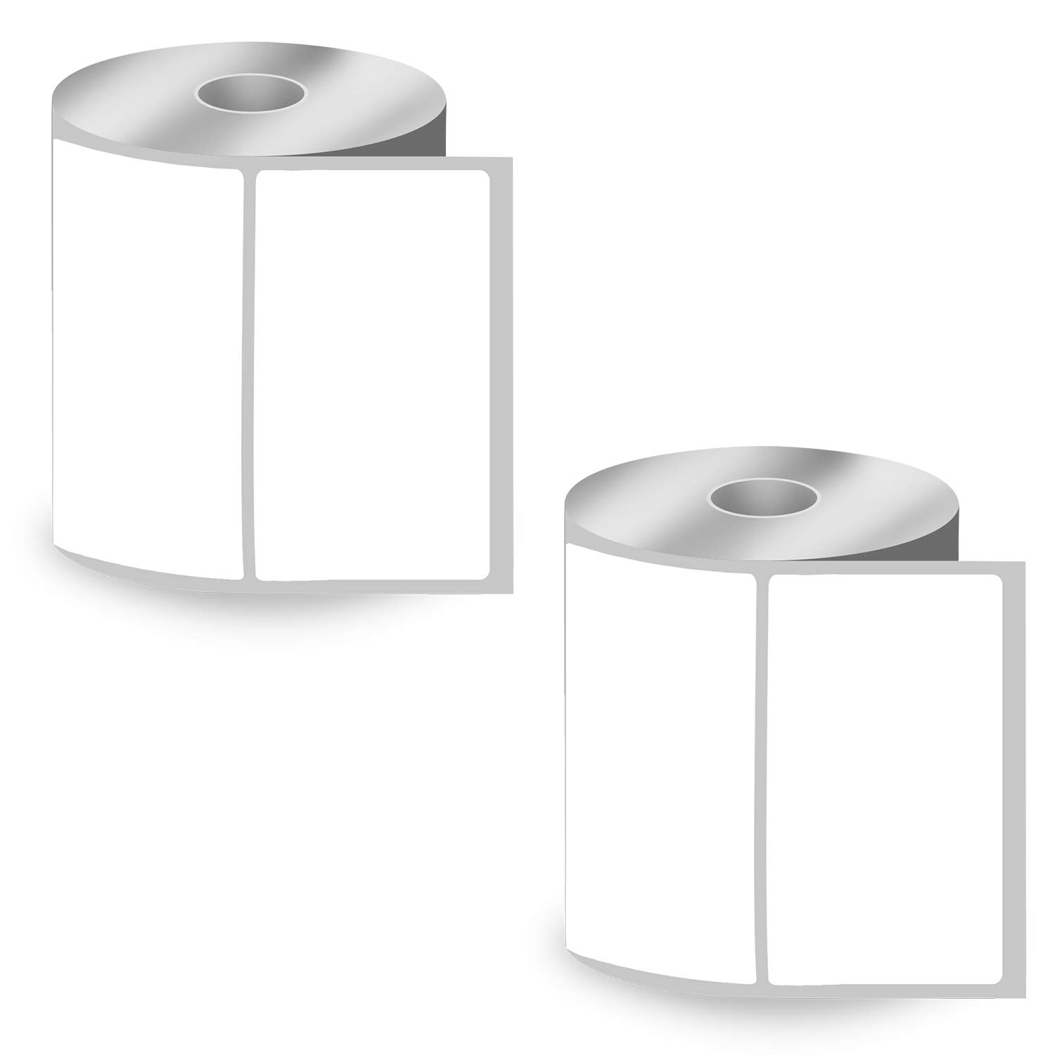 BETCKEY - 102mm x 64mm(4 in x 2.5 in) Shipping & Multipurpose Thermal Labels, 620 Perforated Stickers per Roll Compatible with Zebra & More Printers [2 Roll/1240 Labels]