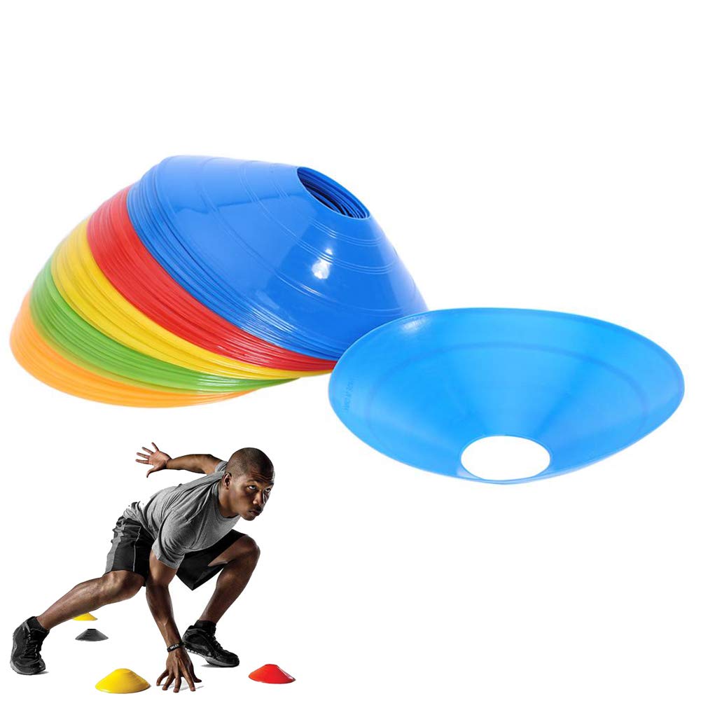 Football Training Dish Cones, 20 Pcs Marker Saucer Cones, Agility Sports Training Cones, Soccer Disc Cones, Sports Safety Marker Cones, Disc Cones, Plastic, Tough, for Football, Rugby (Multicolor)