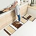 HEBE Kitchen Rugs Set 2 Piece Non Slip Machine Washable Kitchen Mats and Rugs Runner Set Rubber Backing Indoor Outdoor Entry Floor Carpet Entrance Door Mat Runner(18