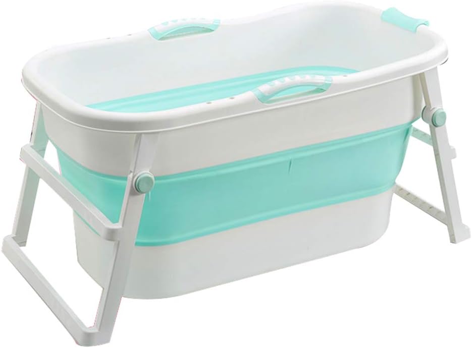 YONGJUN Adult Folding Thicken Bathtub Home, Children Baby Foldable Portable Bathtub, Large Space, Green, Pink (Color : Green)