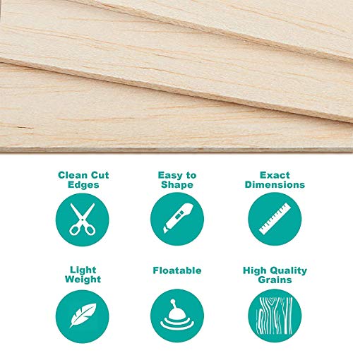 qianqian Balsabretter,Balsaholz Platte Sperrholz,Unlackiertes Linden-Sperrholz,Sperrholzplatten,Dünnes Balsaholz,für DIY… – Bild 4