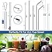 10 Packs Extendable Retractable Straws, 2 Upgraded Telescopic Stainless Steel Drinking Straws With Metal Keychain Case - 8 Long Reusable Metal Straws 2 Cleaning Brushes + 4 Silicone Tips 2 Carabiners