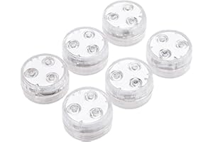 EMVANV Submersible Led Lights, Mini Underwater Light 3 LED RGB Tea Lights Candles, Hot Tub Pond Lights with Remote for Fountain Aquariums Vase Garden Party(6pcs)