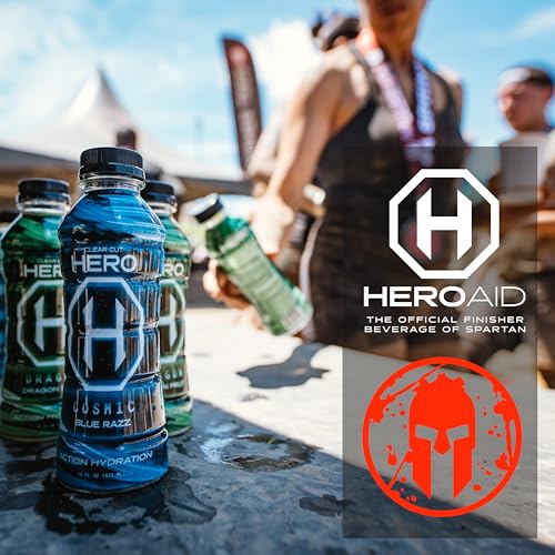 CLEAR CUT HERO (HEROAID) SPORTS DRINK, COSMIC BLUE RAZZ | OFFICIAL FINISHER BEVERAGE OF SPARTAN | 670MG OF ESSENTIAL ELECTROLYTES, NATURAL FLAVORS & INGREDIENTS, LOW-CALORIE | 16 FL OZ (PACK OF 12)