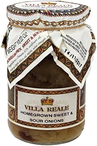 Italian Villa Reale Homegrown Sweet &amp; Sour Onions, 10.22oz (290gm), Pack of 5