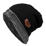 Bifast Fleece Cable Knitted Beanie Warm Winter Hat Caps Women Men