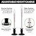 612 Vermont Ultra-Bright LED Window Candles with Timer, Battery Operated, Metal Base, White Candlestick, Adjustable Height (Pack of 4, Polished Brass)