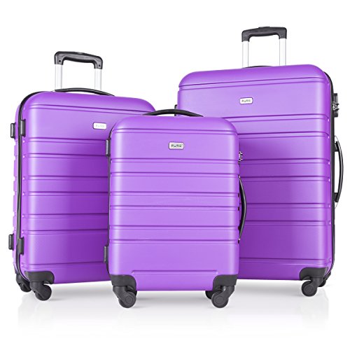 3 Pcs Luggage Set Hardside Travel Suitcase with Spinner Wheels Lightweight Durable ABS Hardshell TSA Lock 20 24 28 inch