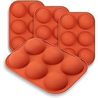 homEdge Medium Semi Sphere Silicone Mold, 4 Packs Baking Mold for Making Hot Chocolate Bomb, Cake, Jelly, Dome Mousse…