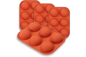 homEdge Semi Sphere Silicone Mold, 4 Packs Baking Mold for Making Hot Chocolate Bomb, Cake, Jelly, Dome Mousse - Diameter-2"