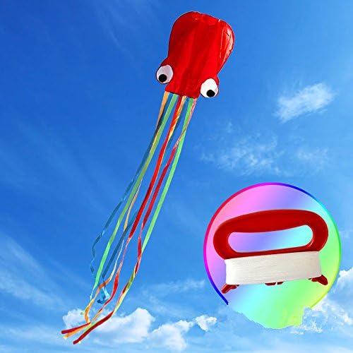 Large Kite Octopus,25 Inches Wide with Long Tail 157 Inches Long-Kite Software Octopus Flyer Kite with Long Colorful Tail Colorful Kite for Kids