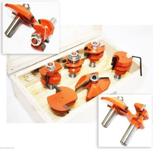 QuestCraft 6 Pcs 1/2 Shank Router Bit Raised Panel Cabinet Door Shaper Tool by QuestCraft