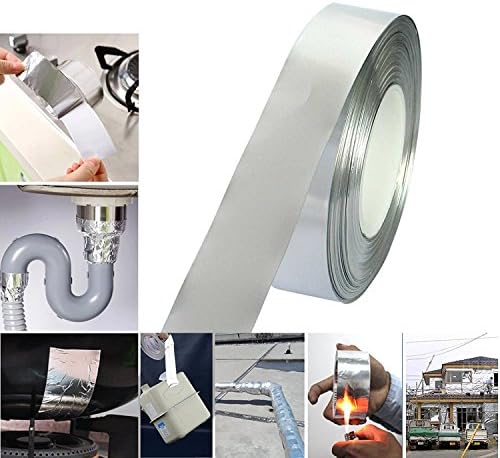 55 Yardsx1'' Silver Aluminium Foil Duct Repairs Adhesive Sealing Tape Metal Repair Aluminum Foil Tape