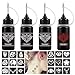 Comdoit Semi Permanent Tattoo Jagua Gel Temporary Tattoo Kit Freehand Ink 2oz (Organic Jagua Fruit Based Ink/Gel) 35 Pcs Adhesive Stencils for Women Men Kids Body Art Painting - 4 Bottles