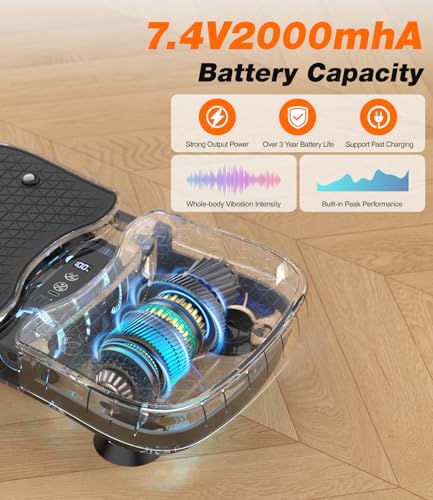 Mini Vibrating Platform with Heating, 6 Training Programs, Remote Control and LCD Screen, Lightweight and Portable Muscle Vibration Platform for Daily Exercise