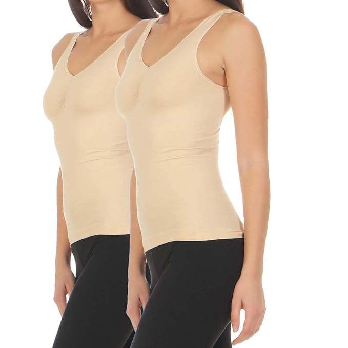 2er Set Shapewear Damen Shirt Form-Unterhemd Bauchweg- Hemd Mieder Unterwäsche CL 837