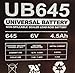 Universal UB645- UB645 / D5733 Sealed Lead Acid Battery 6V / 4.5 AH - 15 Pack