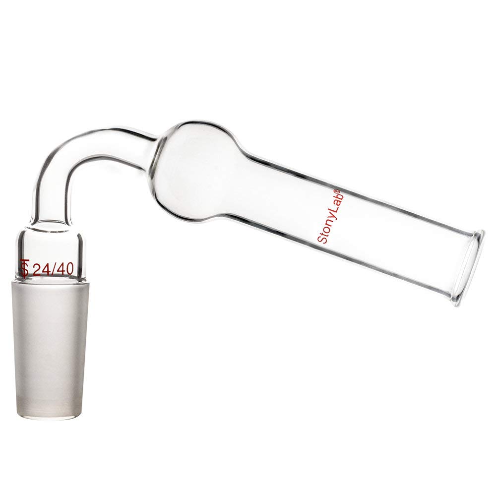 stonylab Borosilicate Glass 75 Degree Bent Drying Tube, with 24/40 Internal Joint, for Laboratory Synthesis