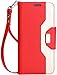 ProCase Galaxy S8 Plus Wallet Case, Flip Kickstand Case with Card Slots Mirror Wristlet, Folding Stand Protective Cover for Samsung Galaxy S8+ 2017 -Red