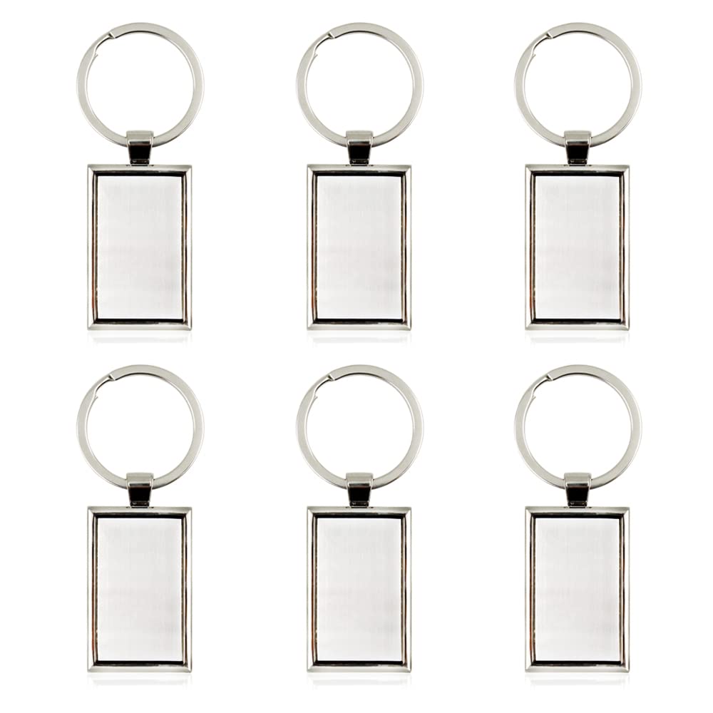LELE LIFE 6-Pack Metal Key Tags & Labels with Split Rings, Polished Silver, Blank & Pre-Printed Labels, Dog & Luggage Tag Set