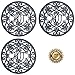 Silicone Trivet for Hot Dishes, Pots & Pans - Decorative Non Slip Mat 'Hot Ironworks' Design Gives a Rustic Charm Protective Pads for Kitchen Counter (7.5 in Round, 3-Set, Dark Gray)