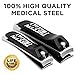 TWEEZZY Professional Grade Nail Clippers Set - Toenail Clipper for Thick Nails, Fingernail Clipper, Emery Board for Filing & PVC Storage Bag - Luxurious Manicure Set for Men & Women - Sharp Blades