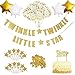 Twinkle Star Theme Party Decorations Kit-Glitter Letter Banner Dessert Table Confettie Cake Toppers Star Balloons for Kids Birthday New Year and Christmas Festa Party