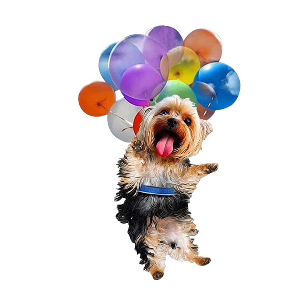 Yorkshire Terrier Dog Fly With Bubbles Cute Ornament Puppy Ornament Car Hanging Ornament Cute 2-Sided Mica Material For Car Mirror Hanging Pendant In Car Home Interior Car Ornaments(Color:#12)