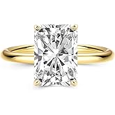 Maxinejewelry 3.0CT Elongated Radiant Cut Moissanite Solitaire Engagement Ring for Women, S925 Sterling Silver Lab-Created D Color VVS1 Solitaire Promise Ring