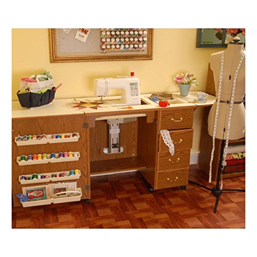 Norma Jean Wooden Sewing Table Desk Finish: Oak
