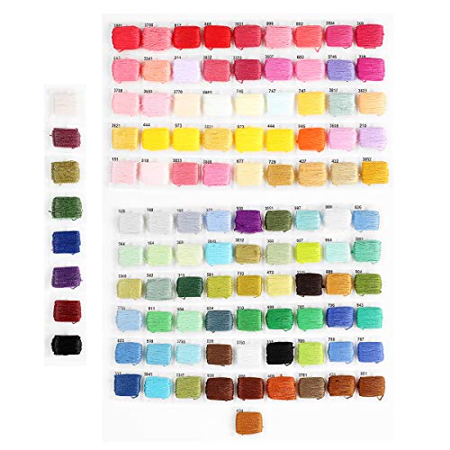 Embroidery Floss Cross Stitch Threads-108 Colors Friendship Bracelets Floss with Organizer Storage Box Embroidery Thread Bracelet String Embroidery Kit and 38 Pcs Cross Stitch Tools